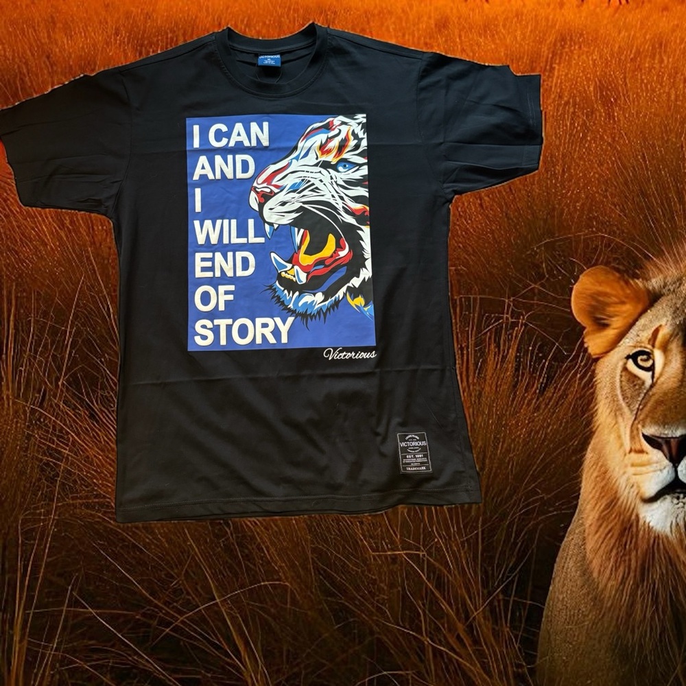 Victorious Graphic T-Shirt with Tiger Print NWT